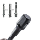 3PC Drill Socket Adapter Hex Drive To 1/4" 3/8" 1/2" Impact Driver