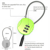 Combination Lock Padlock 3 Digit Security 1PC for Bike Shelves