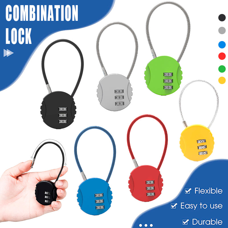 Combination Lock Padlock 3 Digit Security 1PC for Bike Shelves