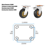 4pcs 6 Inch Heavy Duty Swivel Caster Wheels 1000KG Load with Brakes