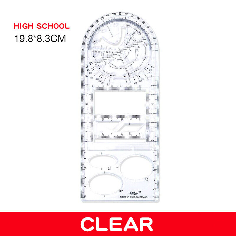 Multifunctional Geometric Ruler Mathematics Drawing Tools