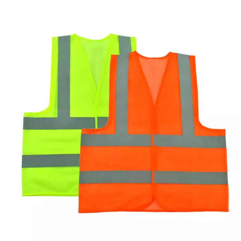 Safety Vest Reflective Tape Yellow Orange Day Workware Night High Visibility