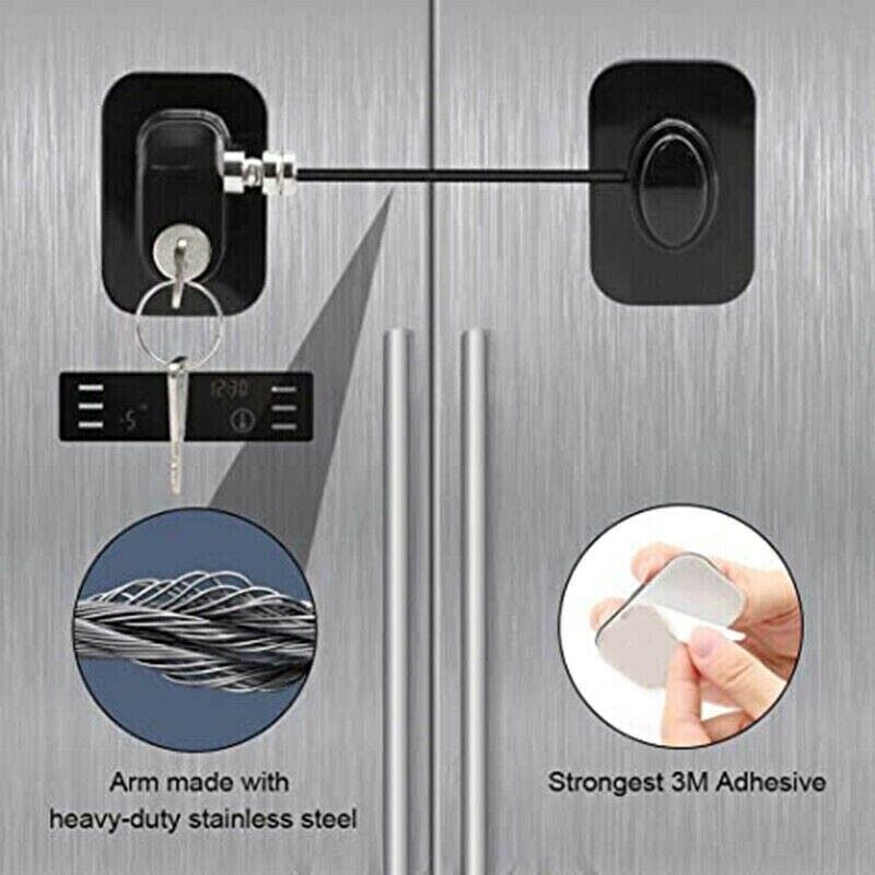 Refrigerator Lock with Keys Safety Cabinet Drawer Door Window Latch