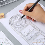 Multifunctional Geometric Ruler Mathematics Drawing Tools