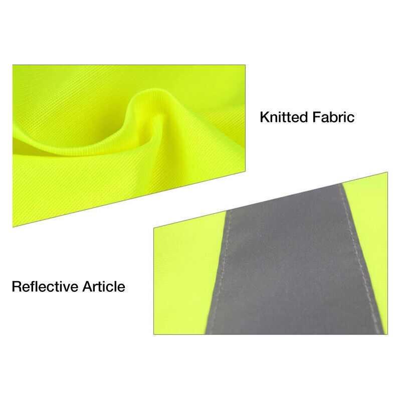 Safety Vest Reflective Tape Yellow Orange Day Workware Night High Visibility