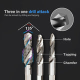 6PCS HSS Hex Shank Tap Drill Bits Metric Thread Screw Tapping Set