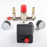 90-120PSI Air Compressor Pressure Switch Valve Manifold Regulator Gauges