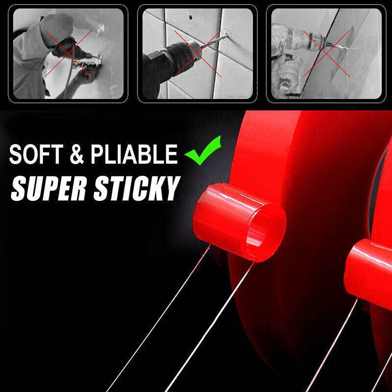 Double-Sided Clear Acrylic Foam Mounting Tape Strong Gel Adhesive