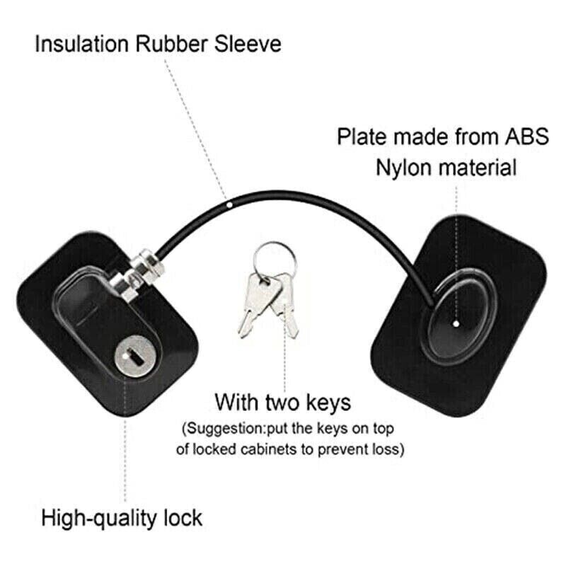 Refrigerator Lock with Keys Safety Cabinet Drawer Door Window Latch