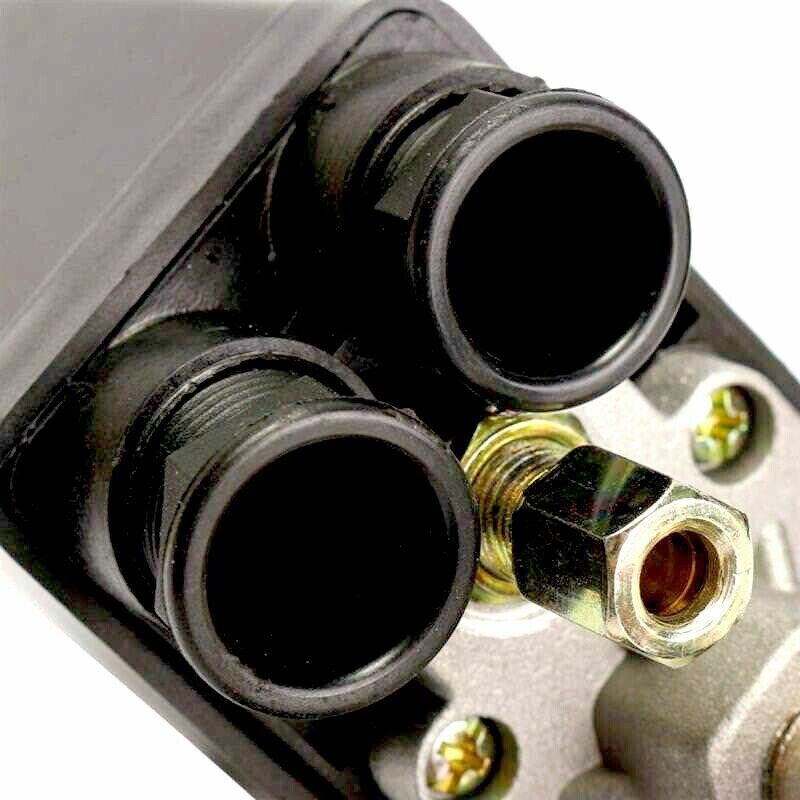 90-120PSI Air Compressor Pressure Switch Valve Manifold Regulator Gauges