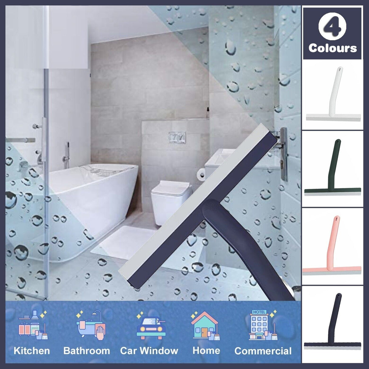 Shower Squeegee Bathroom Mirror Window Cleaning Wiper Tool