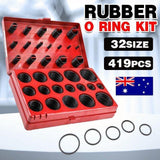 419PCS Rubber O-Ring Kit Metric Grommet Seal Assortment for Plumbing Garage