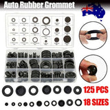 125PCS Rubber Grommet Assortment Kit with 18 Sizes for Automotive and DIY
