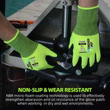 Nitrile Dipped Work Gloves Oil Resistant Non Slip Labor Gloves 2 Pairs