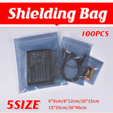 Plastic Anti Static Self Sealing Bags 100PCS Multi Size Resealable