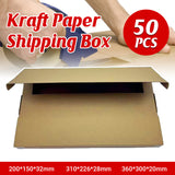 50PCS Kraft Paper Shipping Boxes for Warehouse Ecommerce Packing Storage
