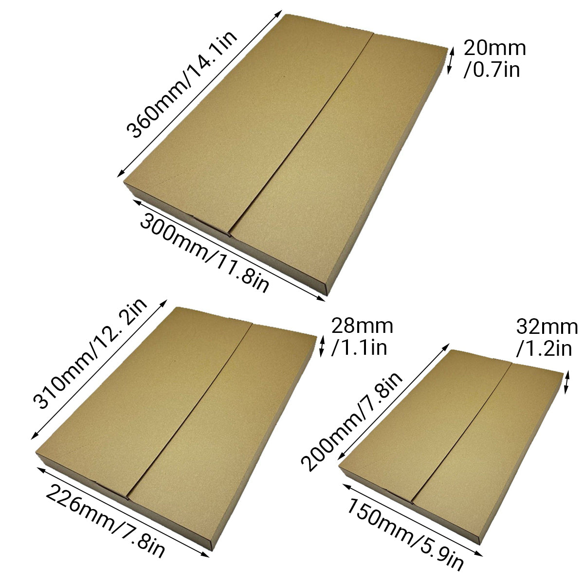 50PCS Kraft Paper Shipping Boxes for Warehouse Ecommerce Packing Storage