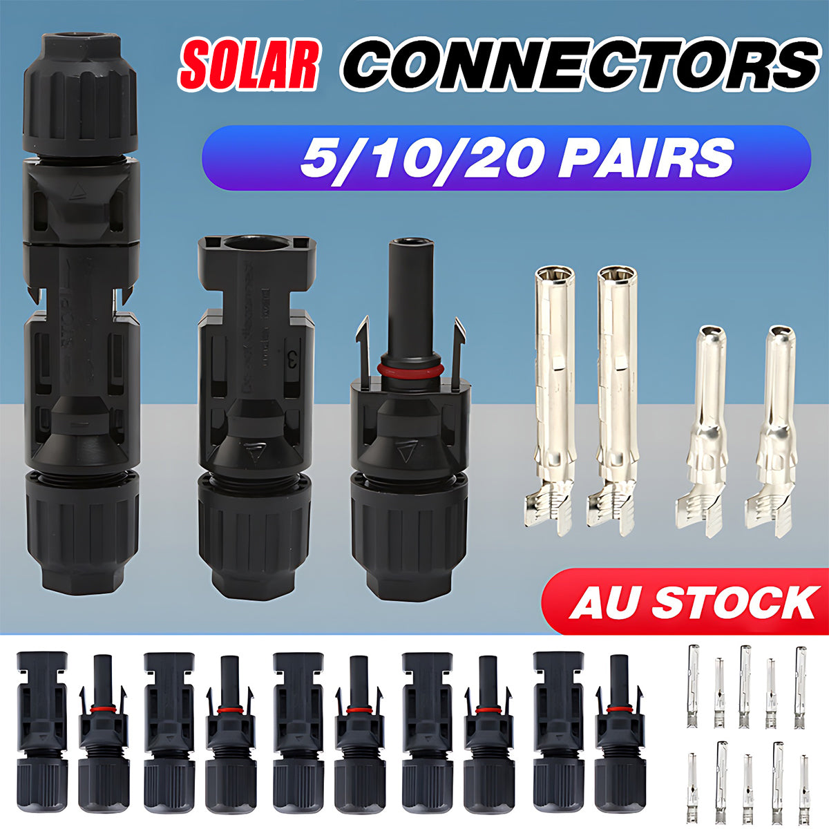 IP67 Solar Panel Connectors 30A Line Plug Socket Male Female