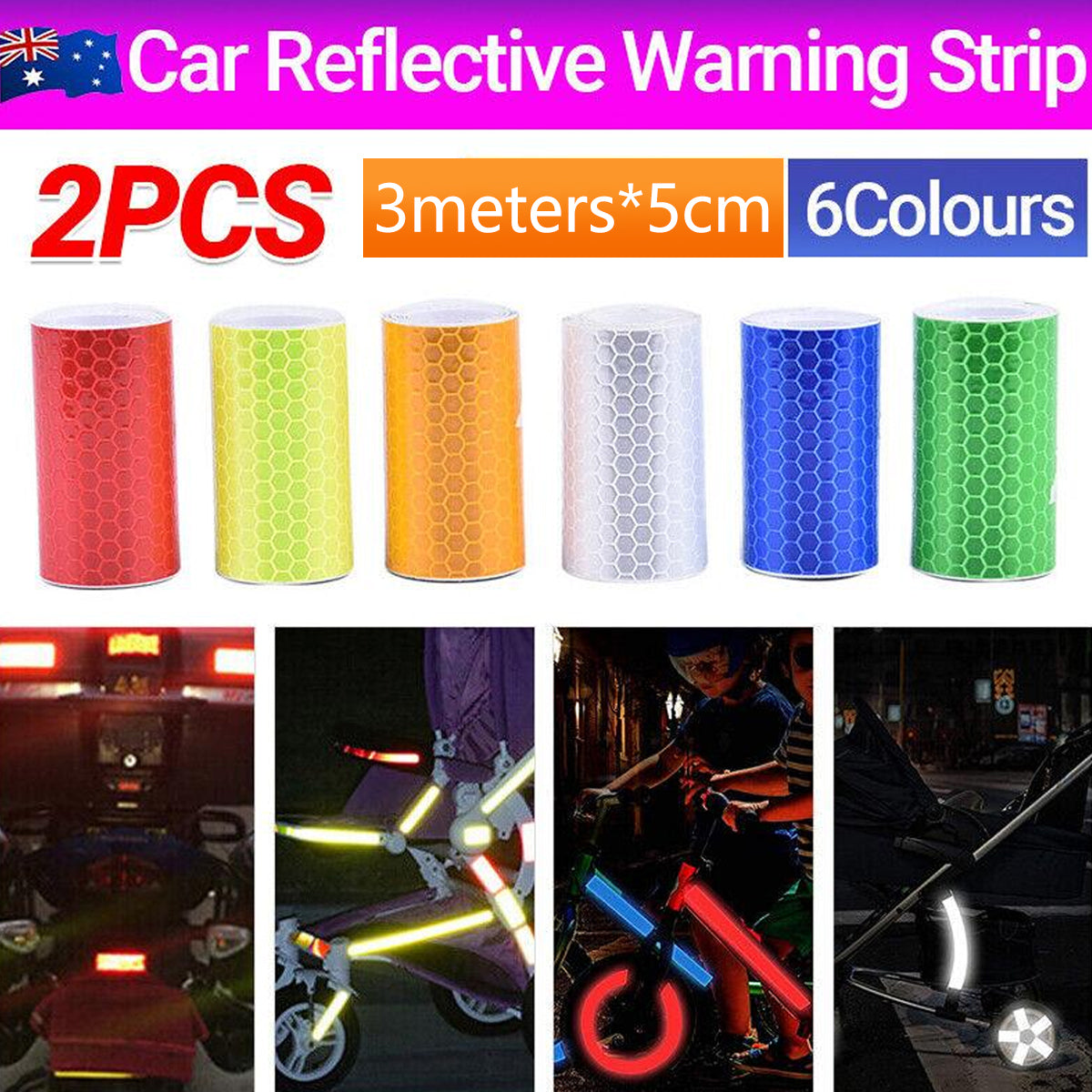 3m Safety Warning Reflective Tape Adhesive Car Truck Decal Strip Lattice