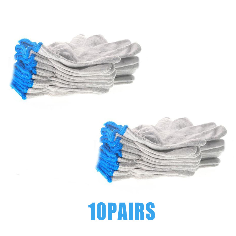 White Safety Work Glove Knitted Cotton Heavy Duty Factory Warehouse